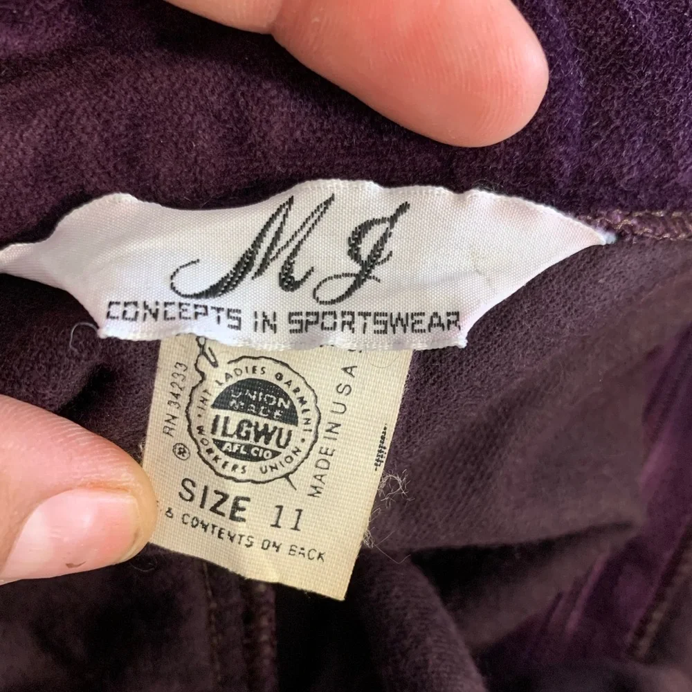 Vintage Purple Velvet Skirt Size 11 Missing back button zip fly